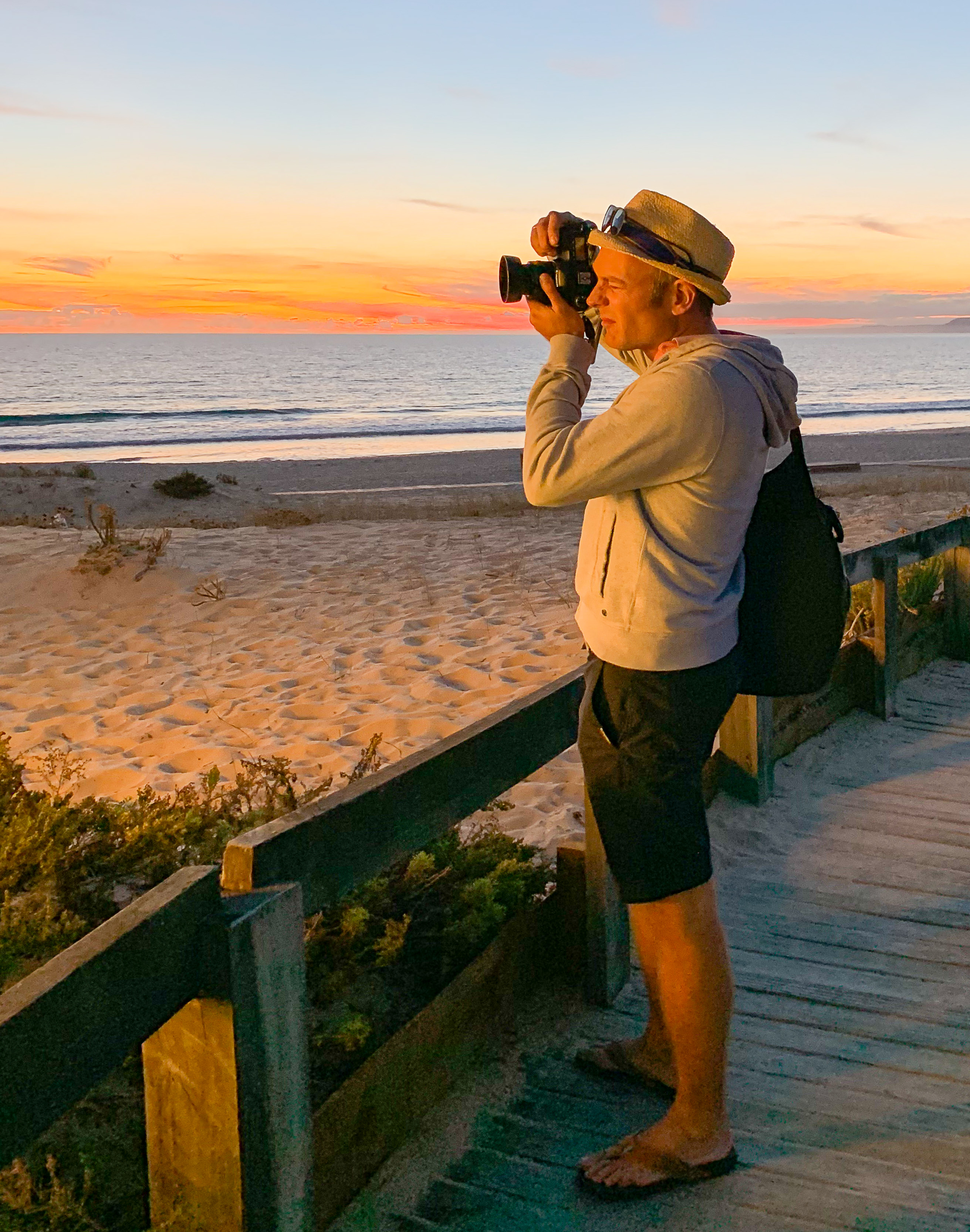 Peter a fotografar na Comporta