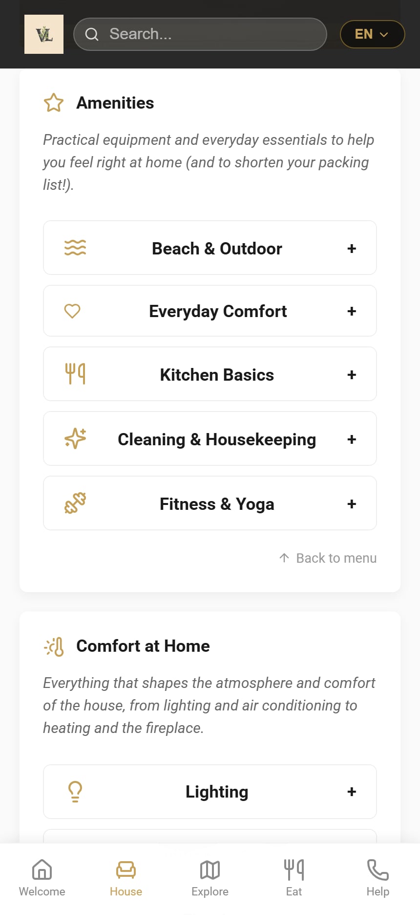Amenities & Comfort