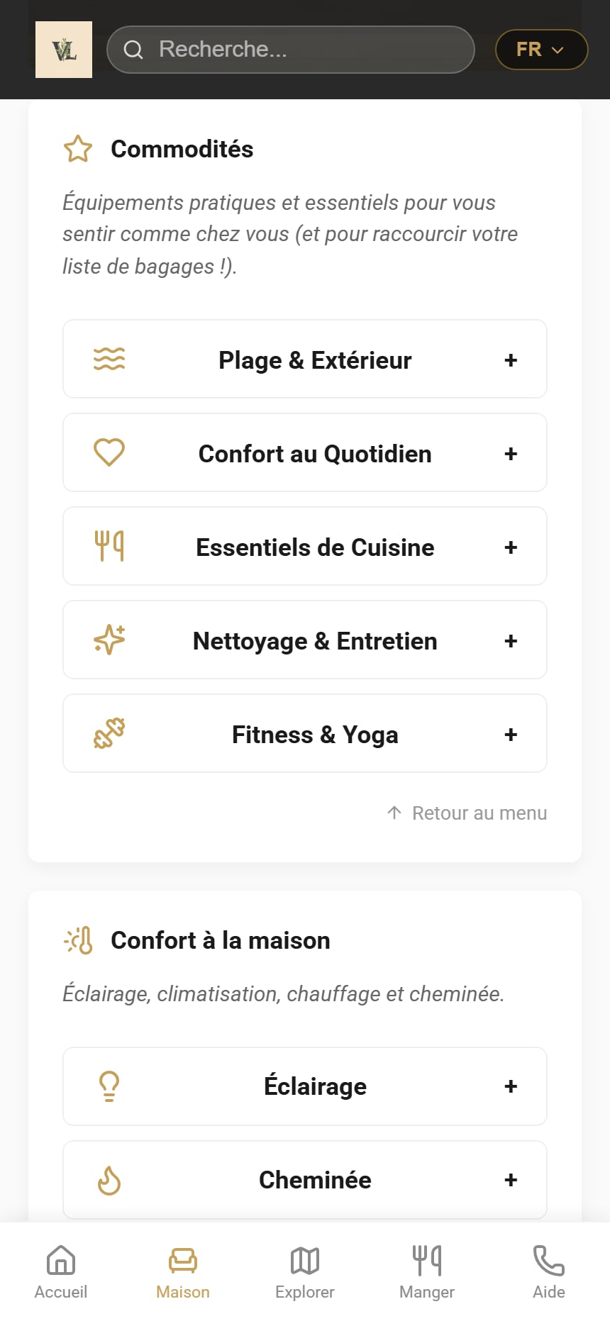 Équipements & Confort