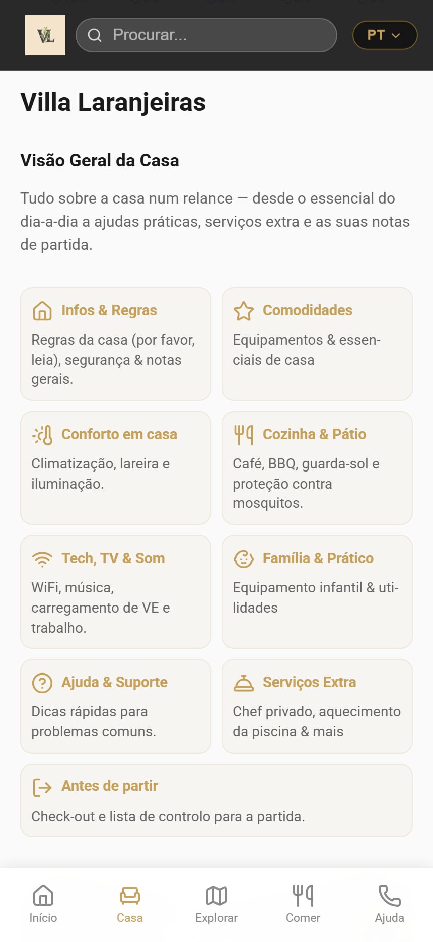 Guia da Casa & Regras